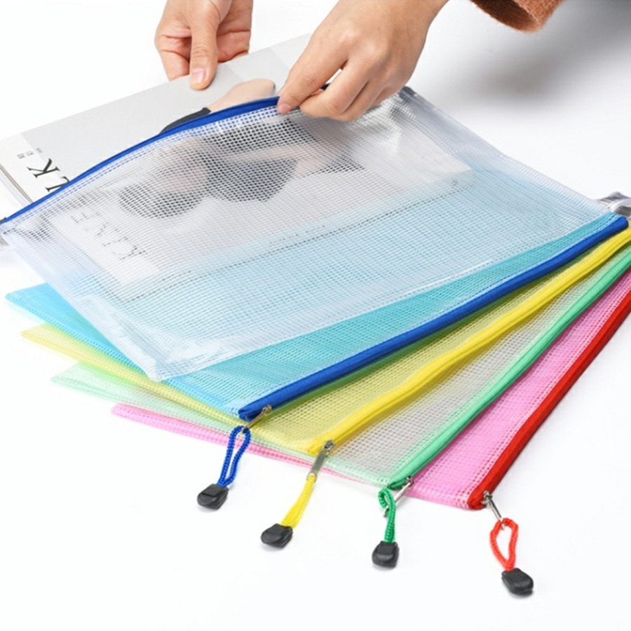 Binder A4 Lever - 그리딩 방수 지퍼 백, 투명 PVC
