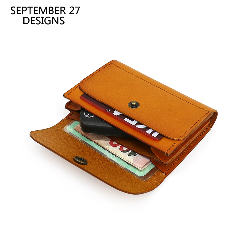 Index Card Holder - 남성용 정품 가죽 미니 허리 가방,