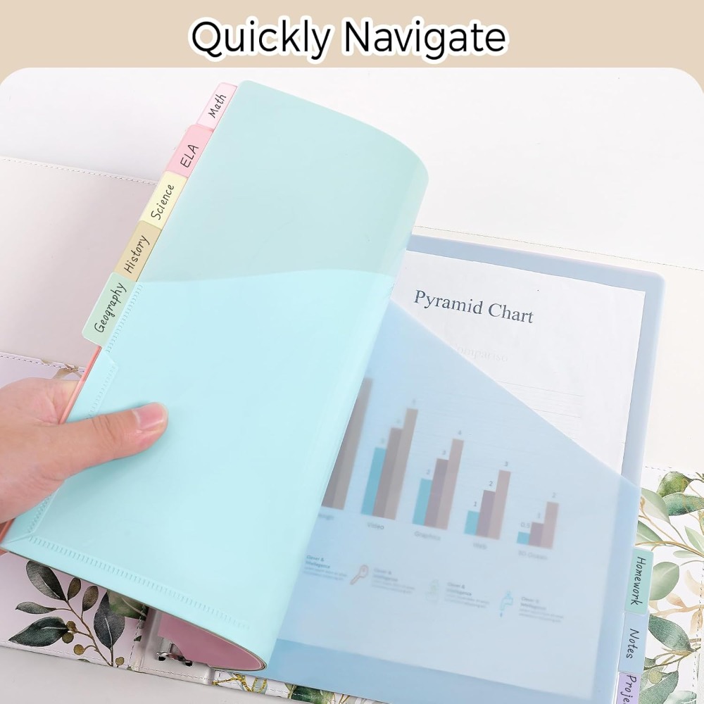 Tab Divider A4 - 8개입 A4 파스텔 바인더 디바이더 8탭