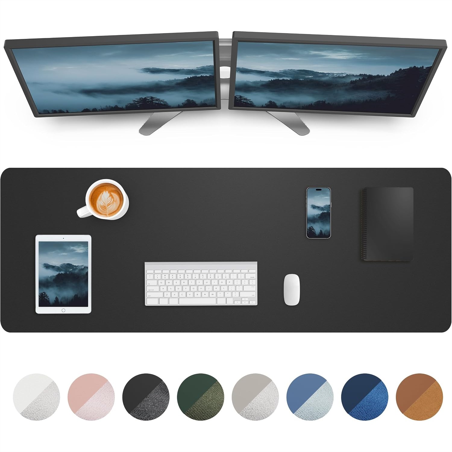 Leather Desk Pad - 대형 데스크 매트 55x17인치 가죽 데스크