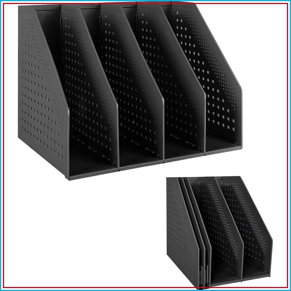 Magazine Holder Rack - 접이식 잡지꽂이 플라스틱 데스크탑 4칸 파일랙