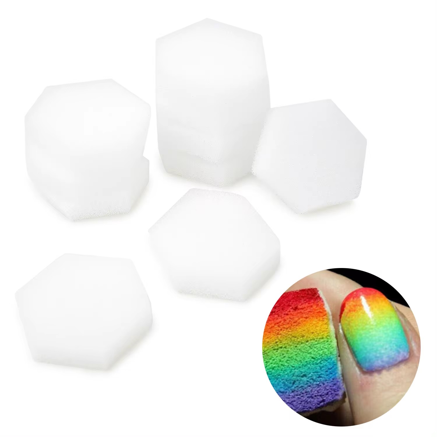 Gel Refill Pack - 80Pcs 육각형 소프트 스폰지, 린트 프리
