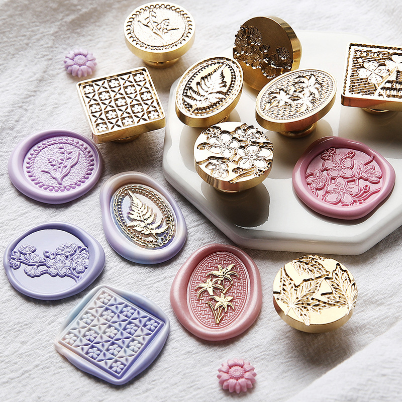 Wax Seal Stamp Set - 레트로 왁스 인감 스탬프 봄 꽃