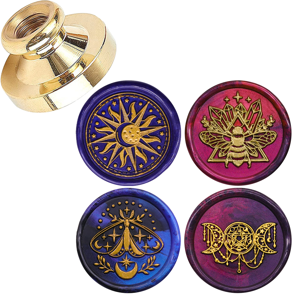 Wax Seal Stamp Set - 왁스 도장 스탬프 헤드, 태양 달과