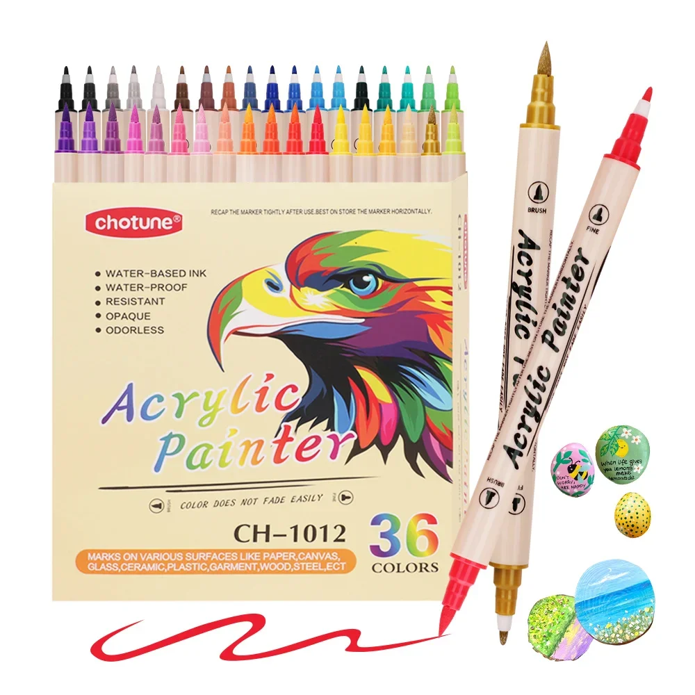 Correction Pen Fine - 12-36 색상 아크릴 페인트 마커 펜