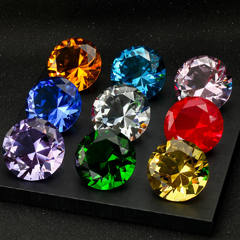 Paper Weight Crystal - 10 색 크리스탈 다이아몬드 모양의 문진
