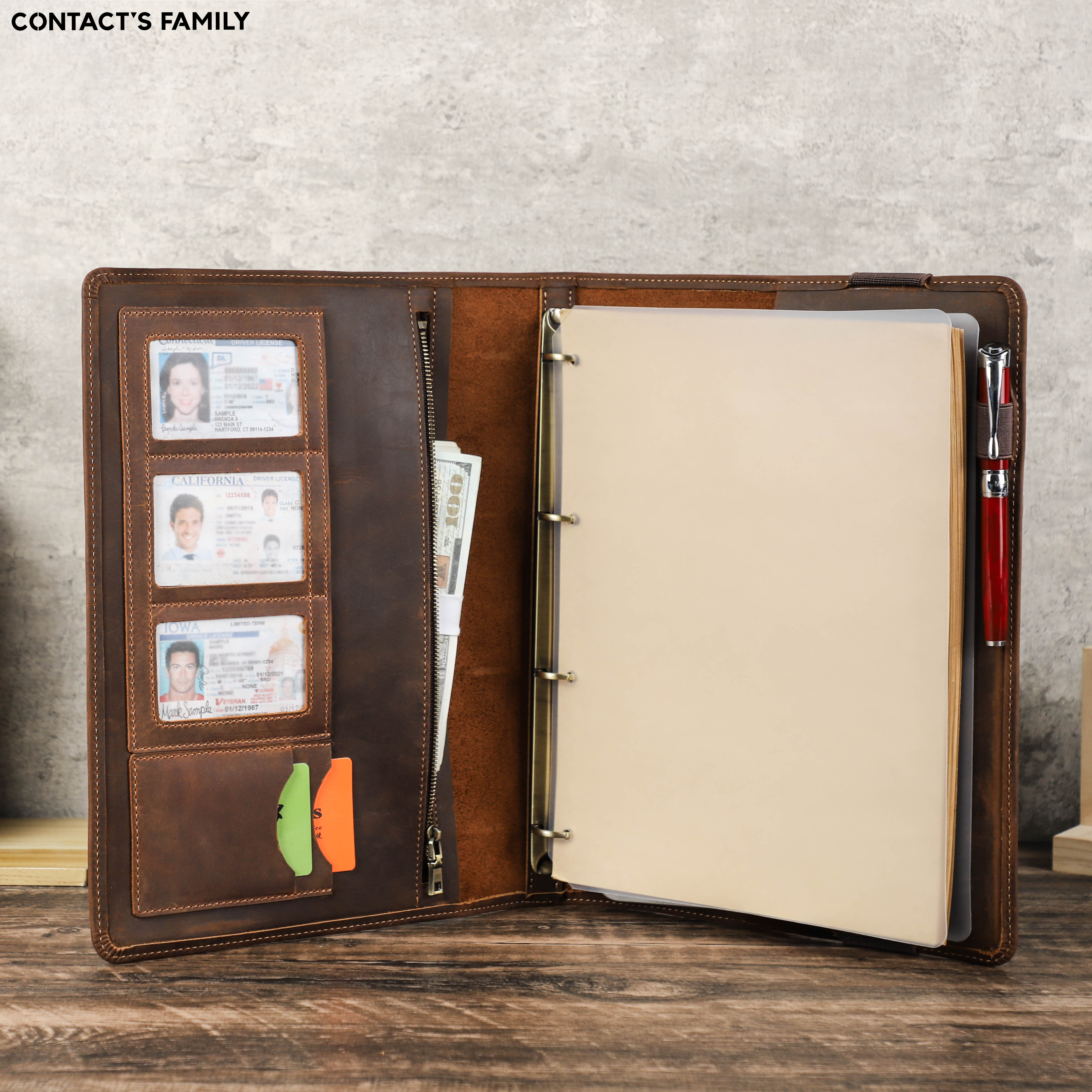 Binder A4 Lever - 럭셔리 레트로 비즈니스 A4 노트북 가죽