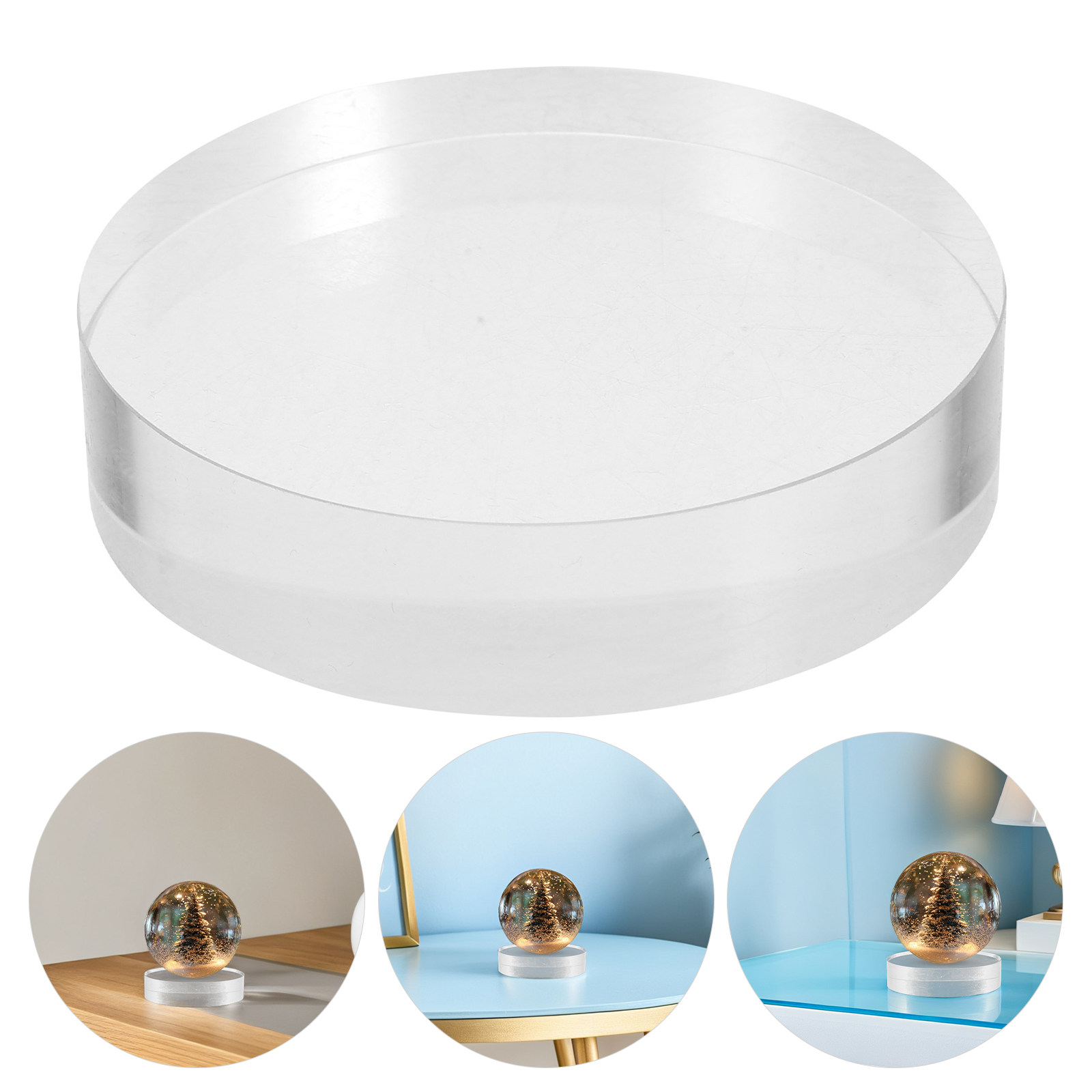 Book Weight Glass - 2Pcs 투명한 둥근 유리 종이 가방지