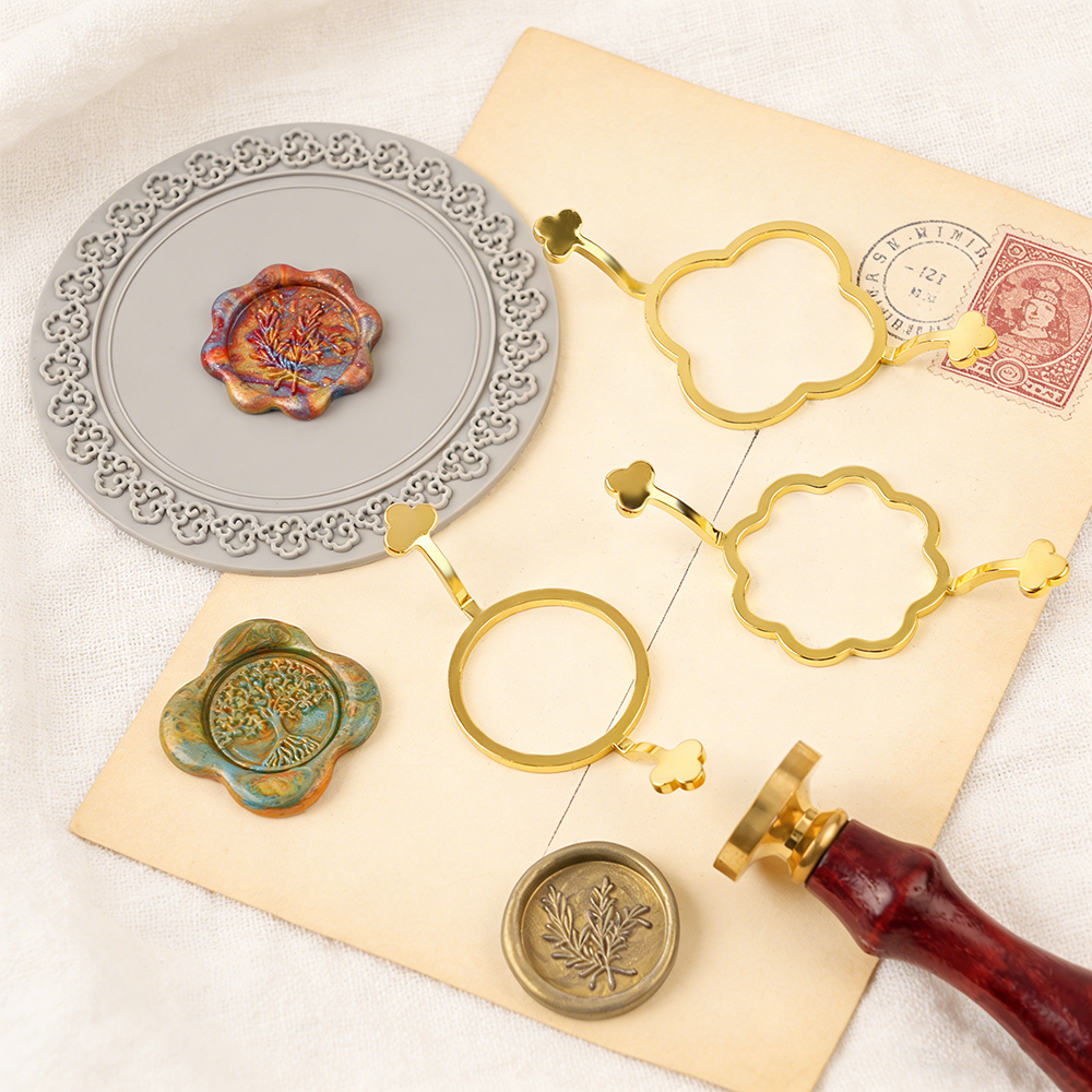 3종 왁스 실링 스탬프 몰드 세트 - 꽃, 원형 & 클 - Wax Seal Stamp Set 리뷰 및 가격