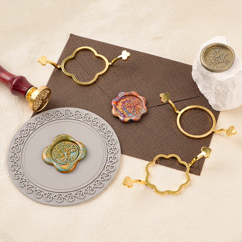 3종 왁스 실링 스탬프 몰드 세트 - 꽃, 원형 & 클 - Wax Seal Stamp Set 리뷰 및 가격