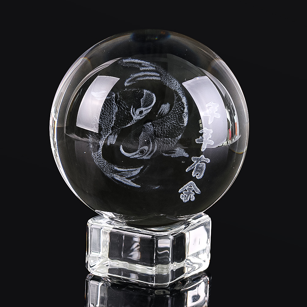 행운의 물고기 잉어 번영 피규어, 3D 각인 크리스탈  - Paper Weight Crystal 리뷰 및 가격