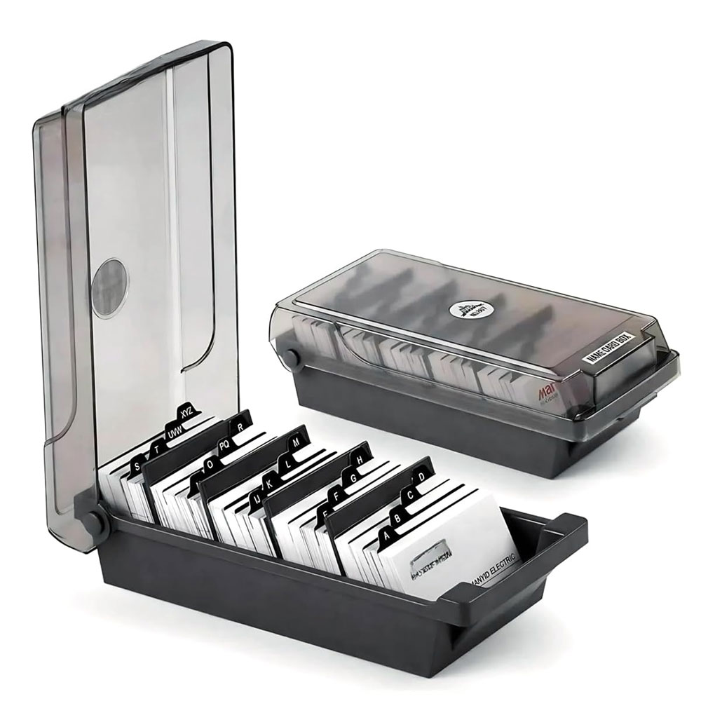 데스크탑 명함 보관함, 대용량, 500장 수납, 4개의 - Card Index Box 리뷰 및 가격
