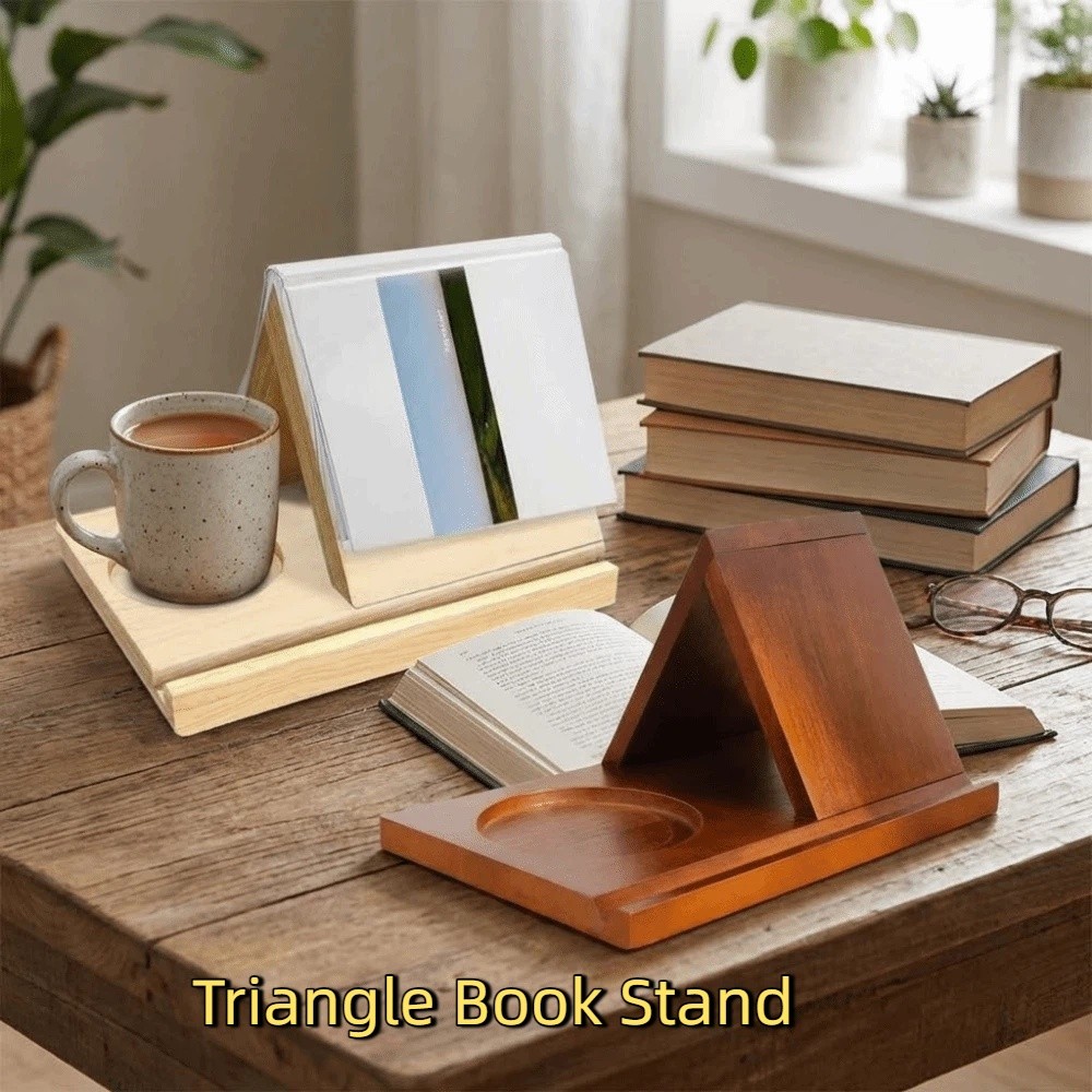 미니멀리스트 2 in 1 삼각형 나무 책꽂이 견고한 장 - Magazine Holder Rack 리뷰 및 가격