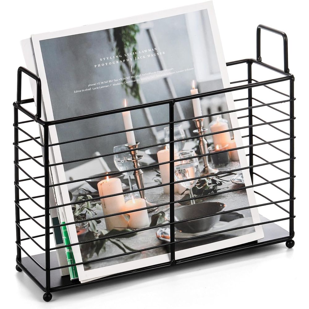 금속 잡지꽂이, 신문 책 태블릿 보관 바구니, 손잡이가 - Magazine Holder Rack 리뷰 및 가격