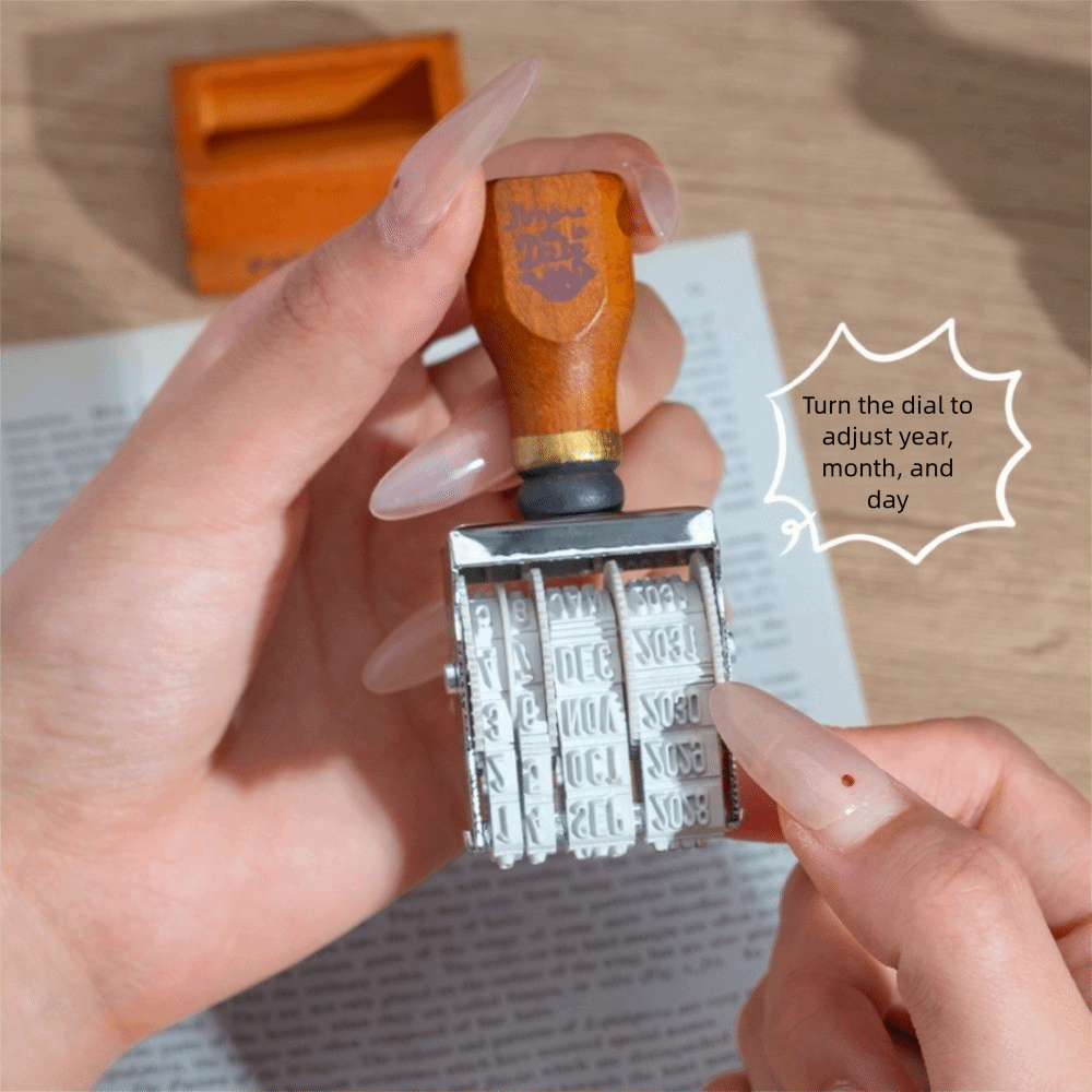 레트로 나무 롤러 날짜 도장 나무 손잡이 조절 가능한  - Rubber Date Stamp 리뷰 및 가격