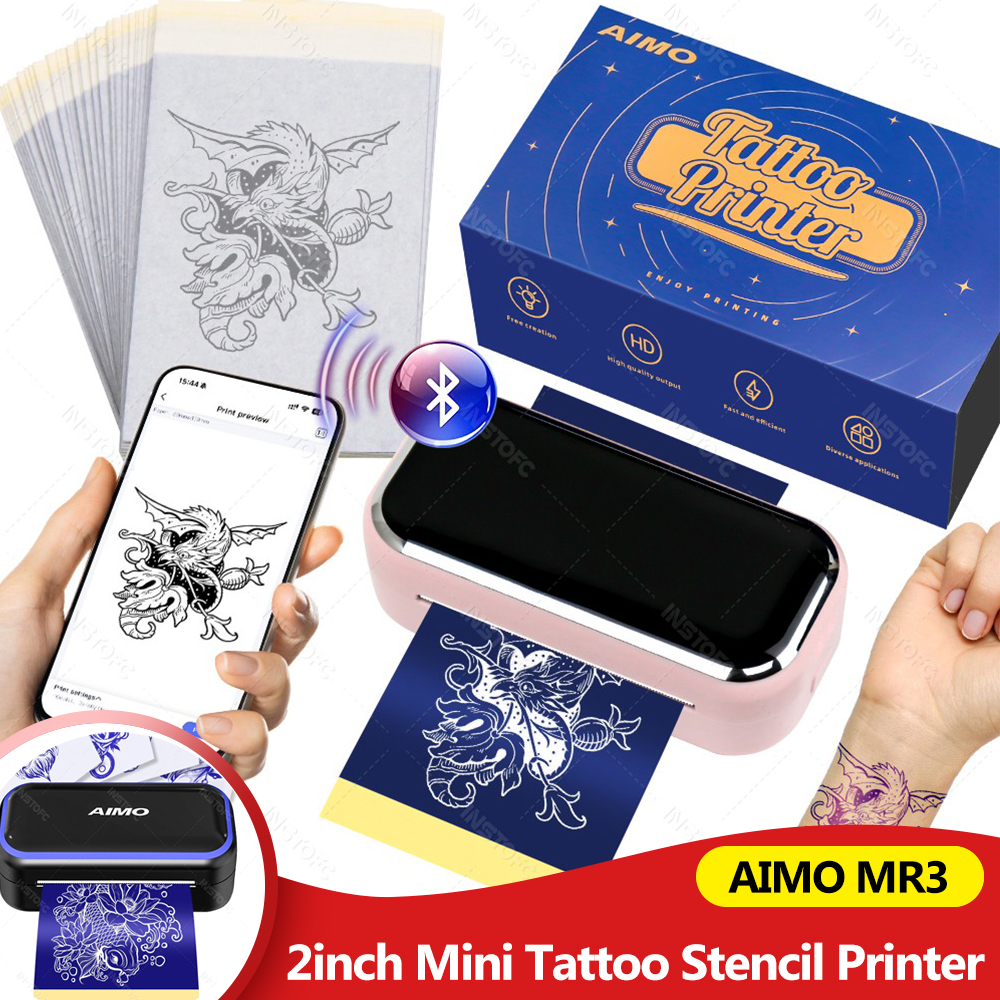 미니 타투 스텐실 프린터 AIMO MR3 80mm 무선 - Ink Blotter Paper 리뷰 및 가격