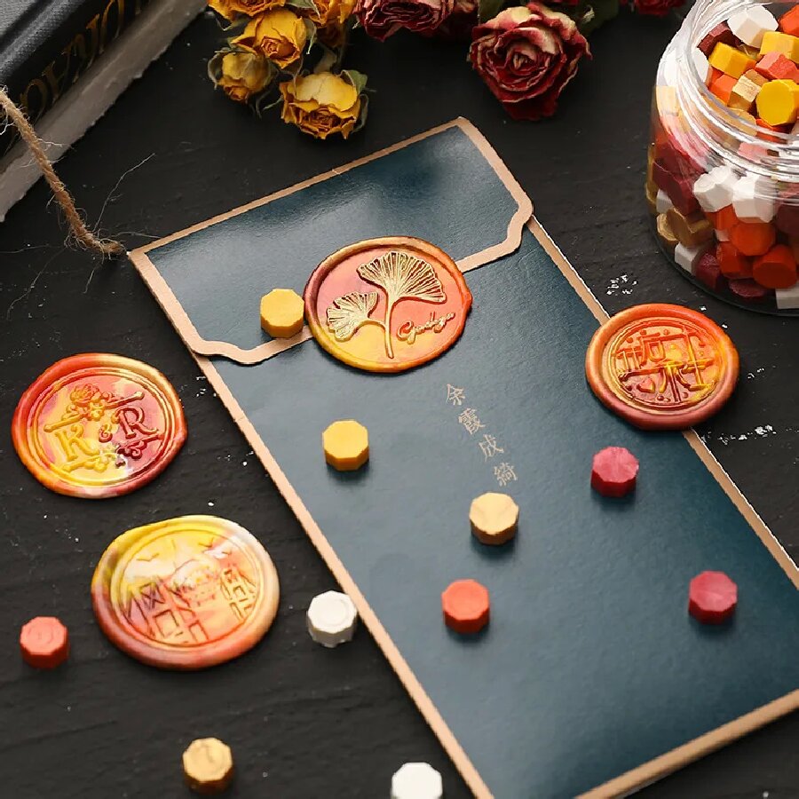 200 개/가방 옥타곤 혼합 색상 씰링 왁스 비즈 인감 - Wax Seal Stamp Set 리뷰 및 가격