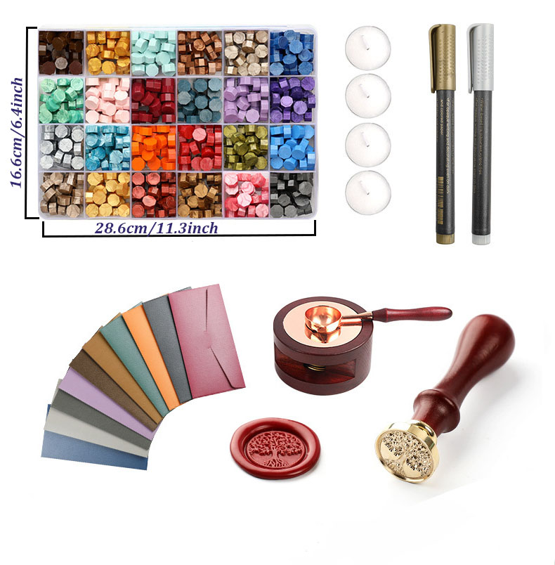 20개/세트 왁스 씰 스탬프 세트 (왁스 펠릿, 왁스  - Wax Seal Stamp Set 리뷰 및 가격