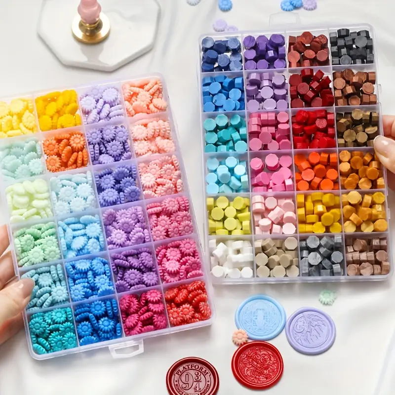 씰링 왁스 비즈, 24 그리드 팔각형 해바라기 씰링 왁 - Wax Seal Stamp Set 리뷰 및 가격