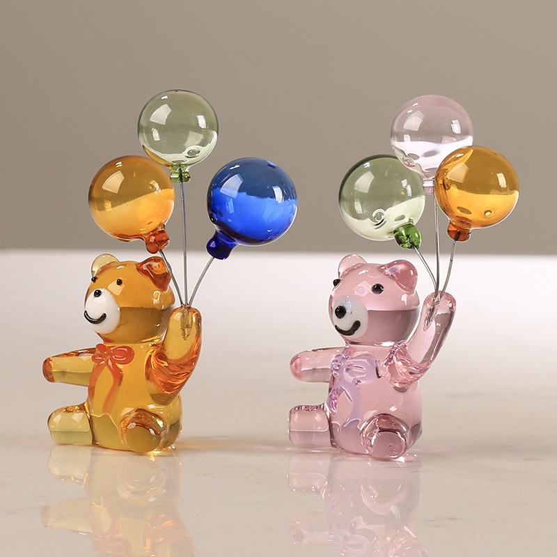 크리스털 곰 입상, 풍선 3 개, 유리 곰 카트 장식, - Paper Weight Crystal 리뷰 및 가격