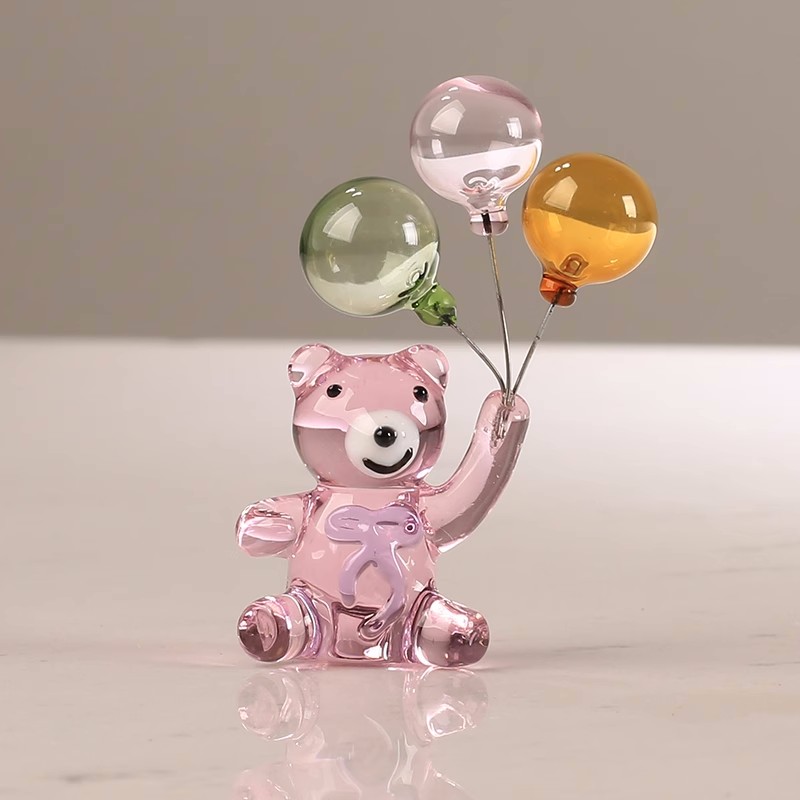 크리스털 곰 입상, 풍선 3 개, 유리 곰 카트 장식, - Paper Weight Crystal 리뷰 및 가격
