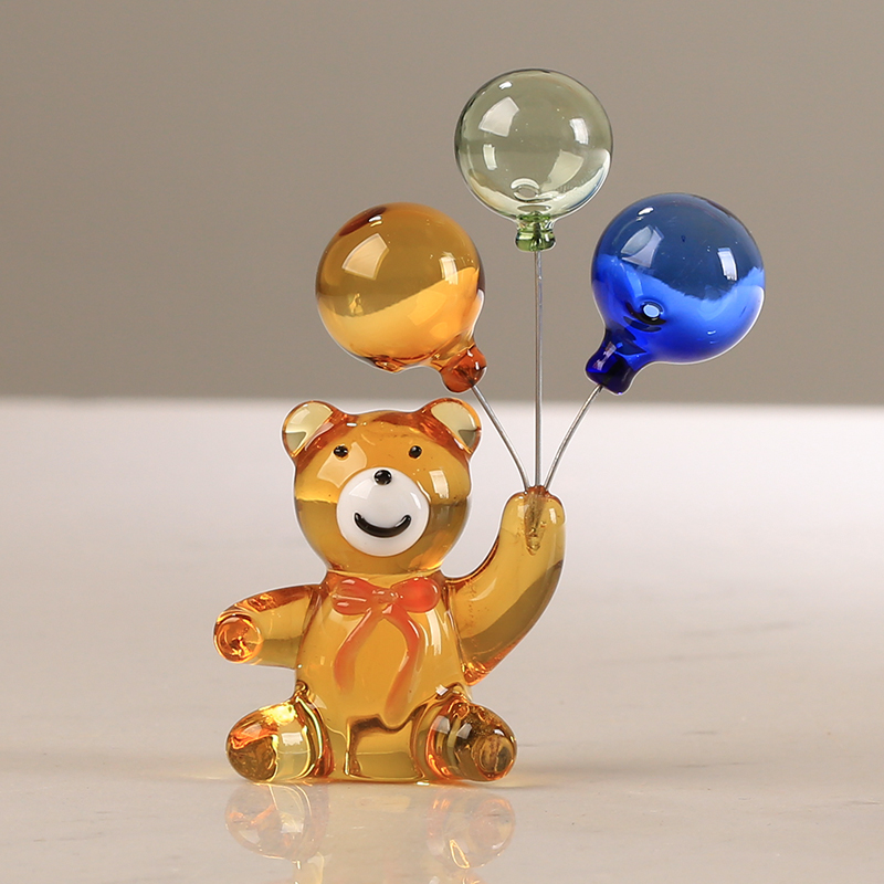 크리스털 곰 입상, 풍선 3 개, 유리 곰 카트 장식, - Paper Weight Crystal 리뷰 및 가격
