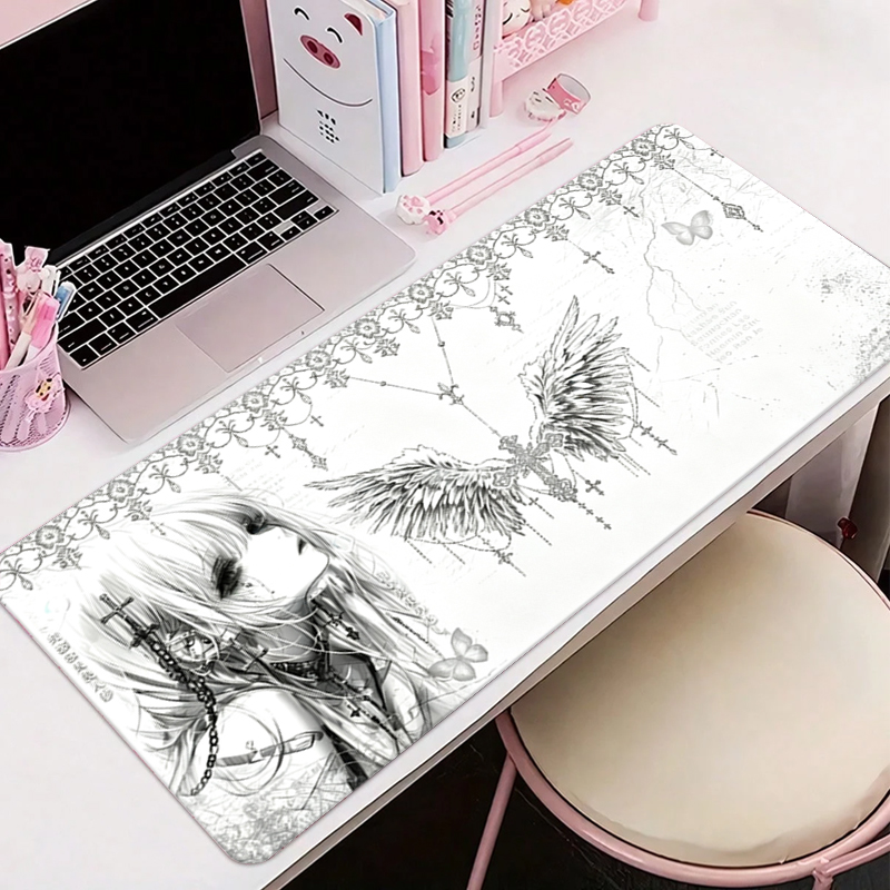가죽 마우스 패드 블랙 화이트 애니메이션 미학 천사 소 - Leather Desk Pad 리뷰 및 가격