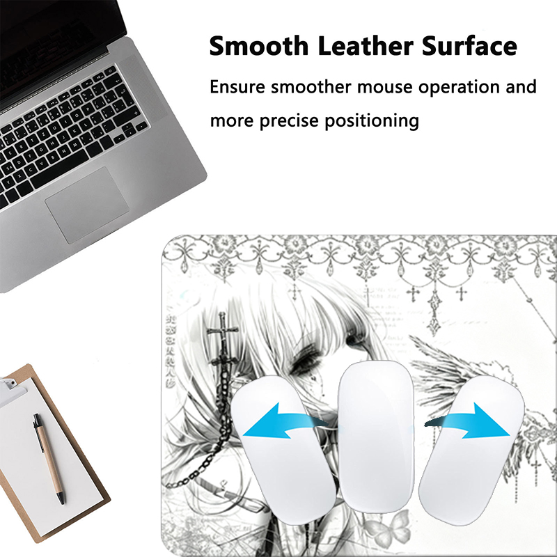 가죽 마우스 패드 블랙 화이트 애니메이션 미학 천사 소 - Leather Desk Pad 리뷰 및 가격