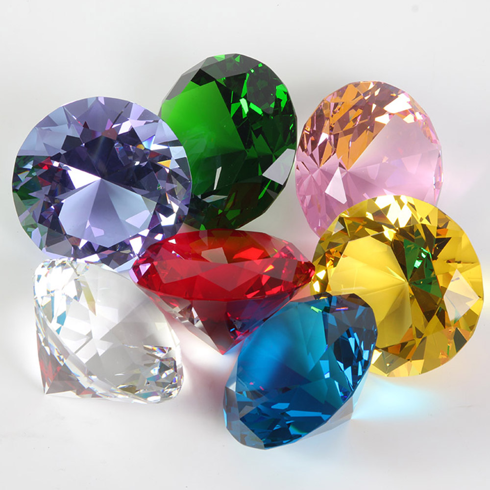 10 색 크리스탈 다이아몬드 모양의 문진 장식 컷 유리 - Paper Weight Crystal 리뷰 및 가격